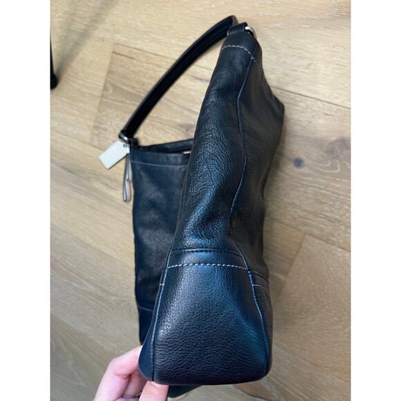 COACH Pebble Black Leather Handbag Shoulder Bag Purse Hoho K1305-F23292 - Picture 10 of 12